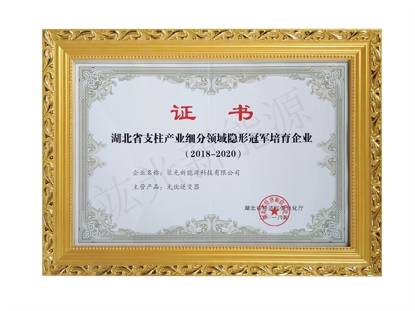 熱烈祝賀我司榮獲湖北省支柱產(chǎn)業(yè)隱形冠軍稱號！