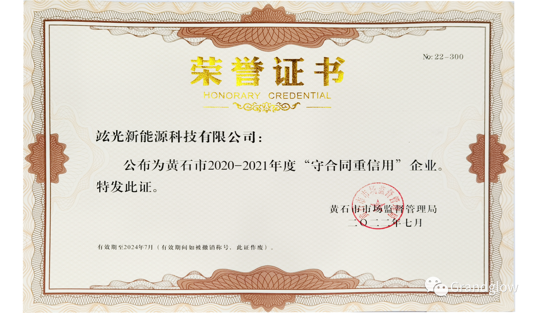 【喜訊】恭喜我司榮獲黃石市2020-2021年度